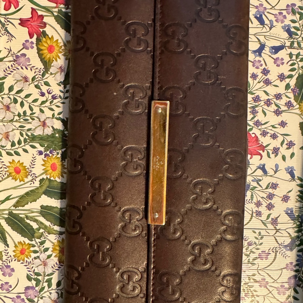 Authentic Gucci Guccissima Brown Leather Long Wallet